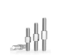 Tiges filetées doubles M6 M8 - Acier inoxydable 304 A2, filetage gauche et droit, longueurs 40 mm et 90 mm, 2 pièces(M6x50mm)