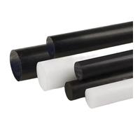 Tiges POM 1pc 500mm - Tiges en plastique solide résistantes à l'abrasion for pièces de précision - Tiges polyacétal personnalisables(White,10x500mm)