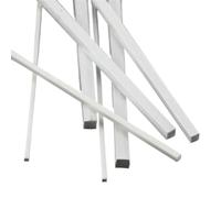 Tiges rondes en plastique ABS, Paquet de 10 tiges en plastique carrées blanches ABS, plusieurs tailles for la fabrication modèles d'architecture, bricolage(5x500mm)
