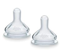 Tigex Tétines rondes en silicone | 3 vitesses | Anti-colique | +12 mois | Lot de 2