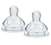 Tigex Transition+ Tétines pour biberon | Tétines anti-colique en silicone à col large | 0-6 mois | Lot de 2