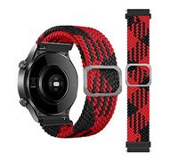Tiggo Bracelet de rechange en nylon pour Xiaomi Haylou RT LS05S/OnePlus Watch Bracelet de rechange en nylon pour Yamay Sw022/Imilab Kw66/Ticwatch GTX/CXB01/Polar Grit X/Vantage M/M2, Noir / rouge