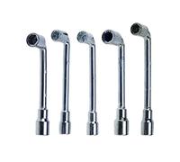 Tighall Lot de 5 clés à douille hexagonales coudées en forme de L chromées à double tête coudée pour outil de réparation mécanique (8 mm, 9 mm, 10 mm, 11 mm, 12 mm)