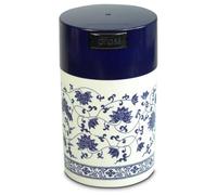 Tightpac America, Inc. Teavac Boîte de Rangement sous Vide pour thé 177 ML, Bouchon Bleu et Corps Blanc/Motif Floral