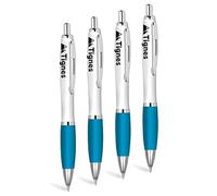 TIGNES Lot de 4 stylos à bille Aqua Commune France Voyage Destination Souvenir Style moderne #215886