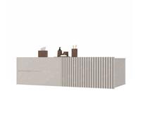 Tigo 1d2s - meuble sous-lavabo chêne façade rainurée 2 tiroirs - 140x37 5x53 cm - cachemire