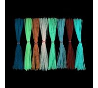 Tigofly 16 lots phosphorescents lumineux en silicone 8 couleurs jupes jambes bricolage spinner appât calmar fil caoutchouc matériel de fixation de mouche