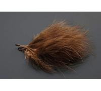 Tigofly Lot de 100 plumes de marabout de dinde, 17 couleurs, plumes de sang, serpentins en laine pour attacher les mouches (marron)