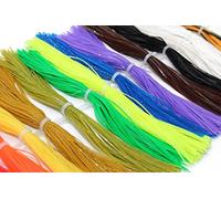 Tigofly Lot de 16 jupes en silicone de 13 cm - Couleur unie - Flocons de perles - Pour bricolage - Appât - Fil en caoutchouc - Matériaux de fixation de mouches