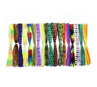 Tigofly Lot de 18 jupes en silicone double couleur 12 cm pour jambes spinner appât calmar fil caoutchouc matériaux de fixation de mouches