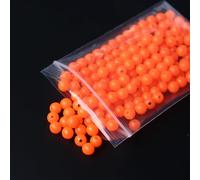 Tigofly Lot de 200 perles de pêche rondes en plastique orange chaud flottantes en vrac accessoires de pêche matériaux de fixation de mouche