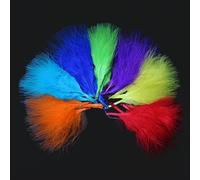 Tigofly Lot de 350 plumes de marabout de dinde - 7 couleurs - En laine - Pour attacher les mouches (ensemble de couleurs arc-en-ciel)