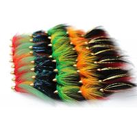 Tigofly Lot de 40 leurres de pêche à la Mouche en Forme de cône avec 5 Motifs pour Saumon, Truite, Truite Arc-en-Ciel