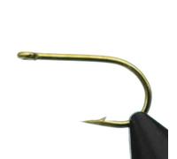 Tigofly Lot de 50 hameçons ronds courbés de couleur bronze Taille 8# 10# Robuste à tige en fil d'œuf pour pêche à la mouche