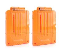 TiGog 2 pièces Clip Magazine pour Nerf N Strike, 6 fléchettes Clip Magazine, Chargement rapide Fléchettes Clip Magazine pour Nerf N-Strike Elite Series Pistolets jouets, Orange
