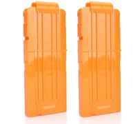 TiGog 2 pièces Clip Magazines pour Nerf N Strike, 12-Darts Flèches Clip Magazine, Chargement Rapide Flèches Darts Clip Magazine pour Nerf N-Strike Elite Series Jouets Fusils, Orange