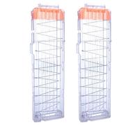 TiGog 2 pièces Clip Magazines pour Nerf N Strike, 18 fléchettes Clip Magazine, Chargement rapide fléchettes Clip Magazine pour Nerf N-Strike Elite Series Pistolets jouets, Transparent