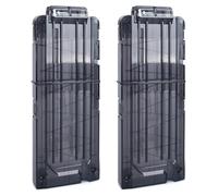 TiGog Lot de 2 chargeurs à clip pour Nerf N Strike - 12 fléchettes - Recharge rapide - Pour fusils jouet Nerf N-Streik Elite Series - Noir