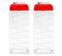 TiGog Lot de 2 chargeurs à clip pour Nerf N Strike - 12 fléchettes - Recharge rapide - Pour fusils jouets Nerf N-Streik Elite Series - Transparent