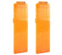 TiGog Lot de 2 chargeurs à clip pour Nerf N Strike - 18 fléchettes - Recharge rapide - Pour fusils jouet Nerf N-Streik Elite Series - Orange transparent