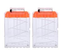 TiGog Lot de 2 chargeurs à clip pour Nerf N Strike - 6 fléchettes - Recharge rapide - Pour fusils jouets Nerf N-Streik Elite Series - Transparent