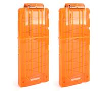 TiGog Lot de 2 chargeurs à clip pour Nerf N Strike - Chargeur à clip à 12 fléchettes, chargeur de pinces à fléchettes à recharge rapide pour fusils Nerf N-Strike Elite Series (orange transparent, 12