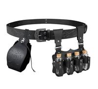 TiGog Set de Ceinture Médiéval pour Alchimiste avec Sac de Ceinture et Plusieurs Flacons de Potions, Ceinture Viking en Cuir Artificiel Embossé, Bouteilles de Potions Fantaisistes pour Magicien pour