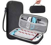 TIGOJH Carrying Case for Nintendo Switch 2 and NEW Switch(2025),Portable Hard Shell Pouch Carrying Travel Game Bag for Switch Accessories Holds 10 Game Cartridge (Black)