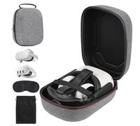 TIGOJH Étui pour Meta Quest 3/3S/2 & Vision Pro/Pico 4, Elite Strap et sangle de tête de batterie, avec protecteur d'objectif et sac en velours à cordon, étui de transport rigide portable