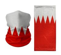 Tigoli Cache-cou motif drapeau du Bahreïn - Rouge et blanc dentelé - Écharpe patriotique légère et respirante pour le sport, les festivals et le quotidien