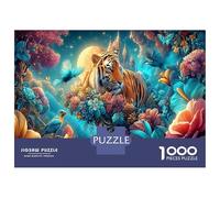 Tigre 1000 Pièces Puzzle ColoréCité Cosmique Lumineuse pour Adultes Moderne Jeu Difficile EtStimulant Créativité Et CommeCadeau70x50cm/1000pcs