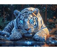 Tigre 1000 Pièces Puzzle Personne Âgée en Carton Anti-Déchirure Faune pittoresque rêveuse Facile Débutant Anti-Stress Thérapie Occupationnelle Cadeau Anniversaire Pas Cher 1000 PCS