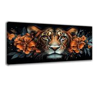 Tigre (3) Diamond Painting Adulte, Diamond Painting Animal, 5D DIY Peinture Diamant Strass Broderie Point de Croix Kit Complet, Activité Manuelle Adulte, Decoration Murale Cadeau 90x180cm 0C-552
