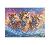 Tigre 500 Pièces Puzzle Créatif en Carton Anti Déchirure Ménagerie radieuse et fantaisiste Difficulté Moyenne Activité Manuelle Loisir Créatif Cadeau Fête des Mères Premium 500 PCS