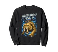 Tigre à Dents de Sabre rétro années 80-90 Rock Préhistorique Chat Sweatshirt