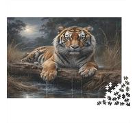 Tigre à la lumière de la Lune 1000 Pièces Carton Extra Épais Puzzle Premium pour Adultes Difficile Défiant Jeu Le 70x50cm/1000pcs