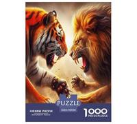 Tigre and Lion1000 Pièces Puzzles pour Adultes Jeux Éducatifs duelAmusant Et Difficiles Décorations Intérieures Idée De Cadeau Géniale70x50cm/1000pcs