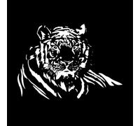 Tigre Animal sauvage Enfants Safari Afrique Jungle Décorations murales en vinyle 51x70.9cm Modification et ajout d'informations possibles Blanc