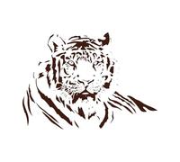 Tigre Animal sauvage Enfants Safari Afrique Jungle Décorations murales en vinyle 68x94.6cm Ne se décolle pas Café