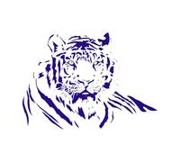 Tigre Animal sauvage Enfants Safari Afrique Jungle Stickers lettrage 34x47.3cm Décoration de carrosserie Bleu foncé