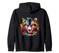 Tigre Aquarelle Zoo Parc Animalier Jungle Chat Tiger Sweat à Capuche