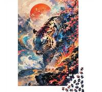 Tigre Art 1000 Pièces Mini Puzzle pour Adultes | 38x26cm Carton, Décoration de Chambre, Coupe Précise, Cadeau de Rassemblement, Entraînement du Cerveau