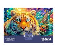 Tigre aux Yeux Verts dans Une forêt Vivante Puzzle De 1000 Pièces Le Roi forêt Éducatif Et De Défiant, Recyclé 52x38cm/1000pcs