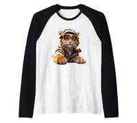 Tigre avec Lunettes de Soleil J'aime Les Tigres Grands Chats Manche Raglan