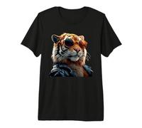 Tigre avec Lunettes de Soleil J'aime Les Tigres Grands Chats T-Shirt Haut de Gamme