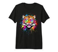 Tigre avec Lunettes de Soleil J'aime Les Tigres Grands Chats T-Shirt Haut de Gamme