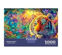 Tigre avec Une hélice ADN dans la forêt Puzzle De 1000 Pièces Le Roi forêt Excellent Cadeau pour Personnes Âgées, Seniors, Adultes Et Enfants 38x26cm/1000pcs