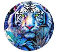 Tigre Blanc 1000 Piece Thème Animal Puzzle Rond, pour Enfants Adulte Jouets De Anti Stress Unique Jigsaw pour La Famille Amis De Qualité Supérieure 1000pcs (67.5x67.5cm)