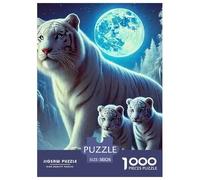 Tigre Blanc 1000 Pièces Animaux Sauvages Puzzle en Papier Qualité Supérieure Décoration Moderne Adultes Et Adolescents Dès 14 Ans 38x26cm/1000pcs