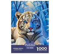 Tigre Blanc 1000 Pièces Animaux Sauvages Puzzle pour Adultes Qualité Supérieure Cadeau Unique Adultes Et Adolescents Dès 14 Ans 38x26cm/1000pcs
